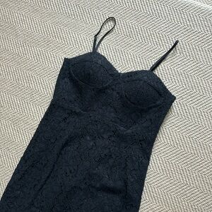 Bardot Lace Bustier Midi dress black size M / 8